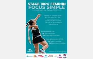 Stage 100% féminin Focus Simple Dame samedi 10 octobre