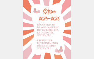Ouverture des gymnases pour la saison 2025/2026