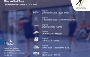 Elles au Bad Tour - Tournois Féminin par équipe (NC à D8 - D7 max)